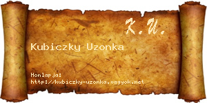 Kubiczky Uzonka névjegykártya